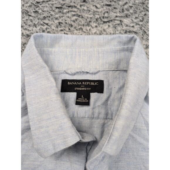 Banana Republic Shirt Men Large Blue Classiccore Preppy Standard Fit Casual - Picture 2 of 7
